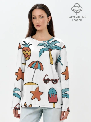 Лонгслив женский. Хлопок / Отпуск