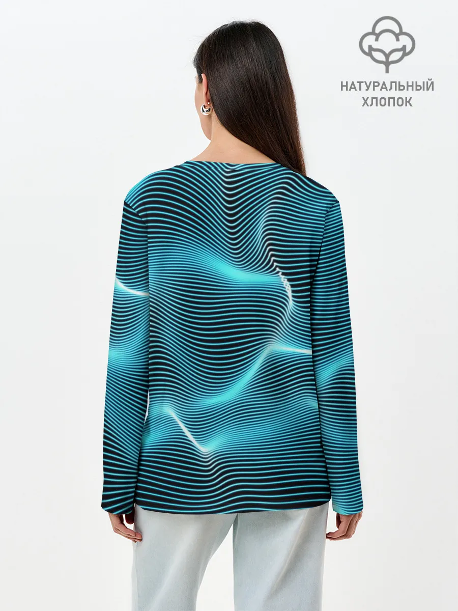 Лонгслив женский. Хлопок / Neon lines