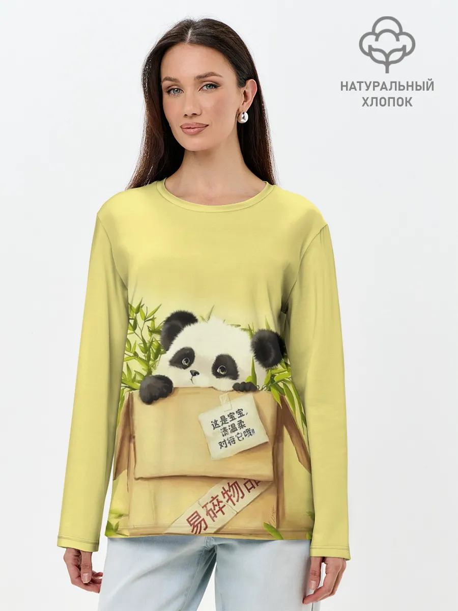Лонгслив женский. Хлопок / Заказывали Панду? ?