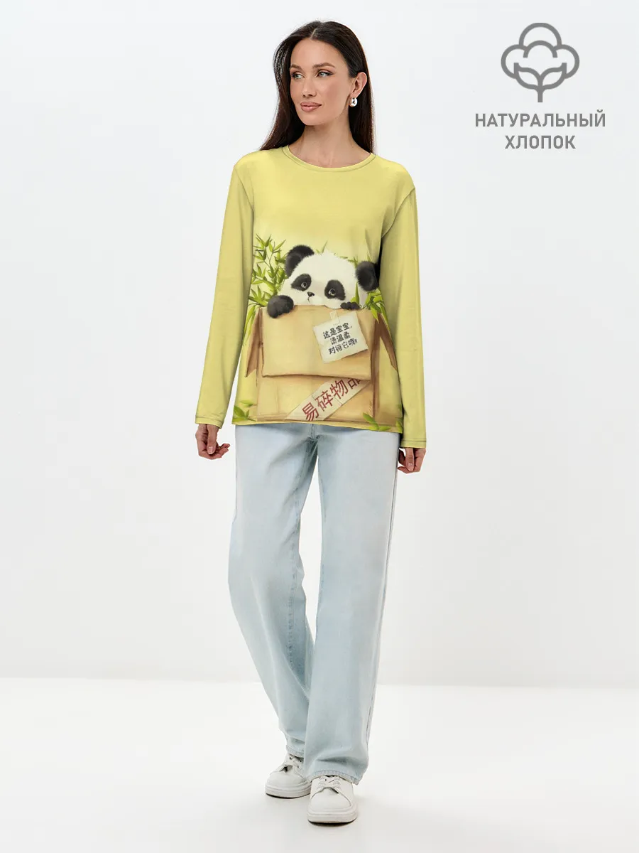 Лонгслив женский. Хлопок / Заказывали Панду? ?