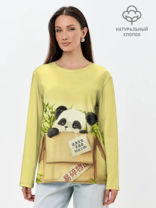 Лонгслив женский. Хлопок / Заказывали Панду? ?