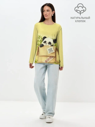 Лонгслив женский. Хлопок / Заказывали Панду? ?