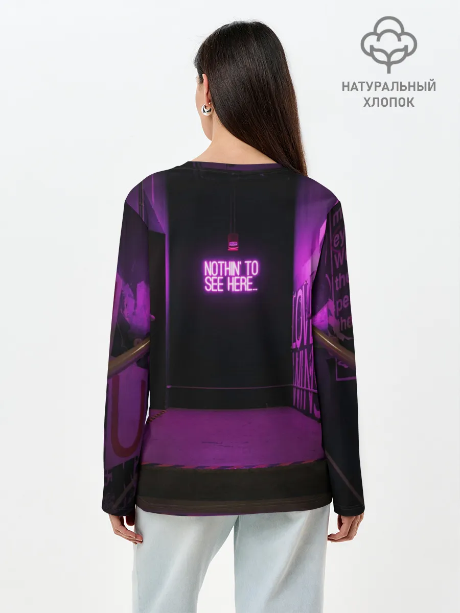 Лонгслив женский. Хлопок / Неоновый стиль
