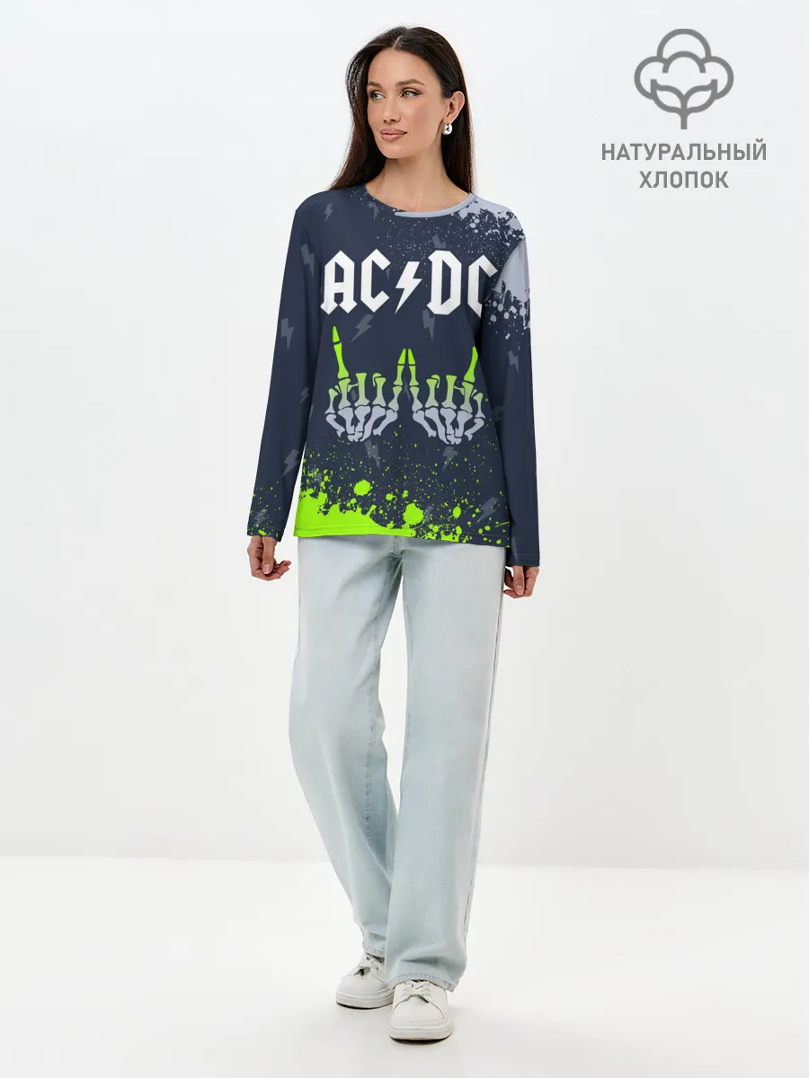 Лонгслив женский. Хлопок / AC DС