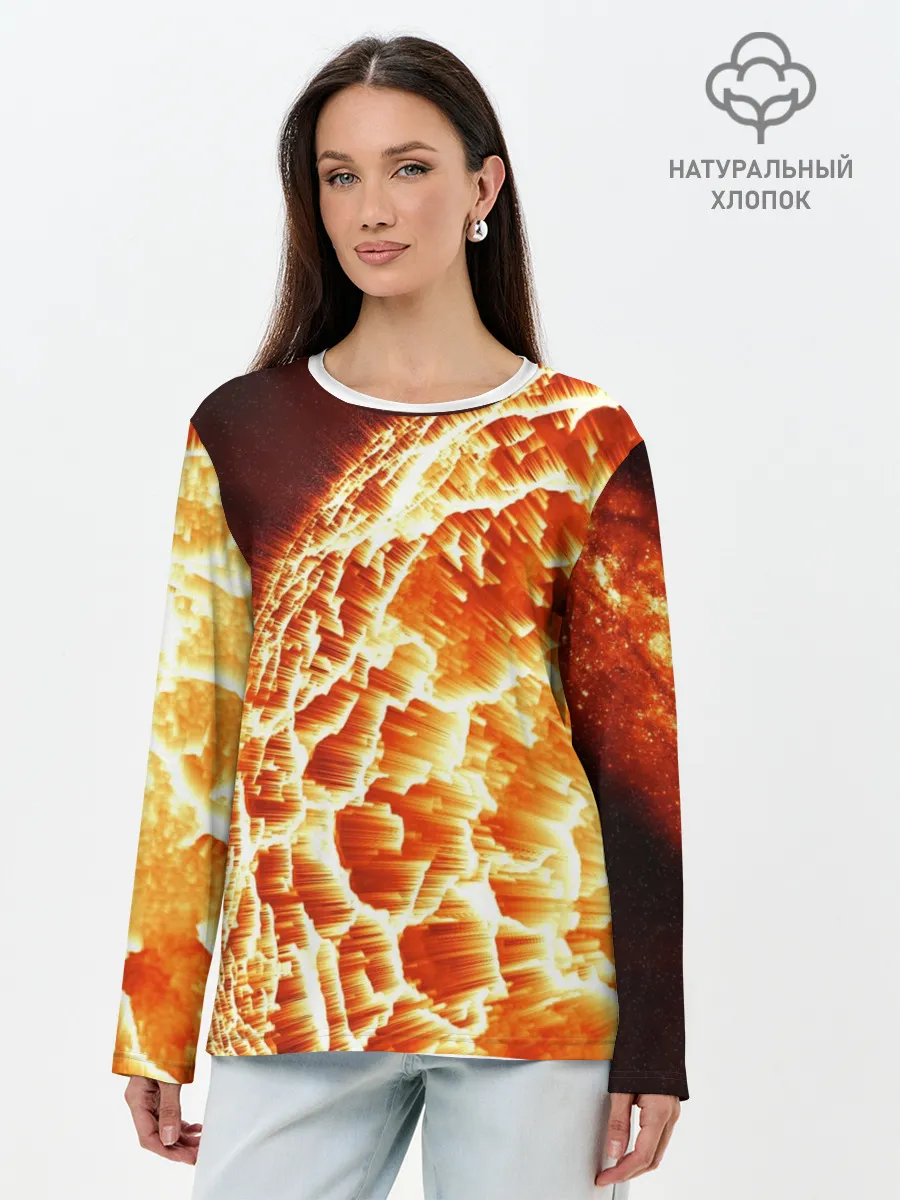 Лонгслив женский. Хлопок / Космический объект