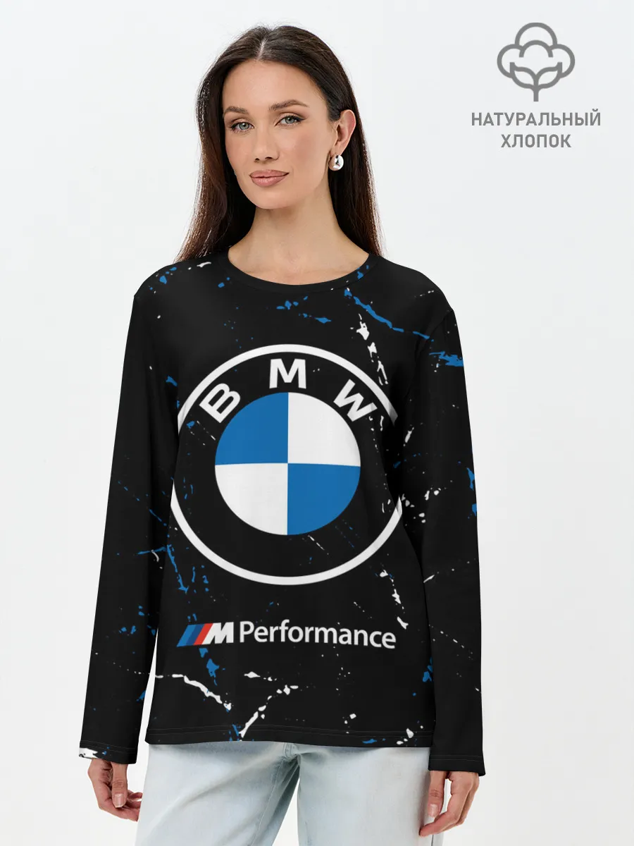 Лонгслив женский. Хлопок / BMW / БМВ