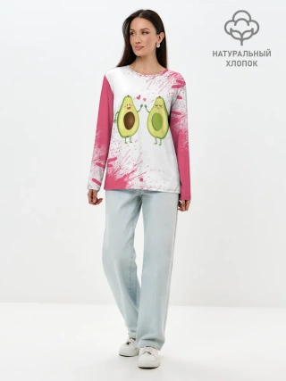 Лонгслив женский. Хлопок / Авокадо