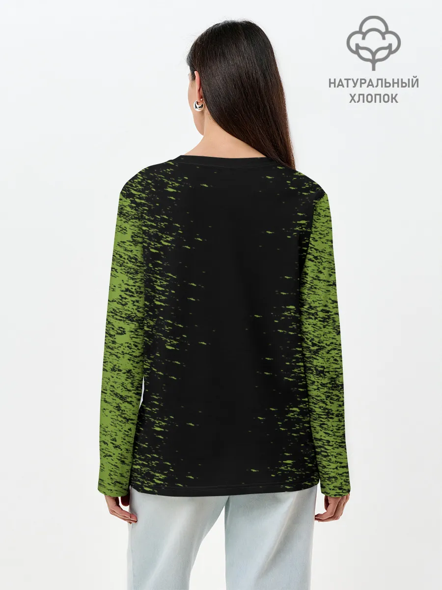 Лонгслив женский. Хлопок / Авокадо