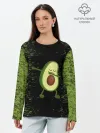 Лонгслив женский. Хлопок / Авокадо