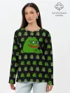 Лонгслив женский. Хлопок / Frog Pepe
