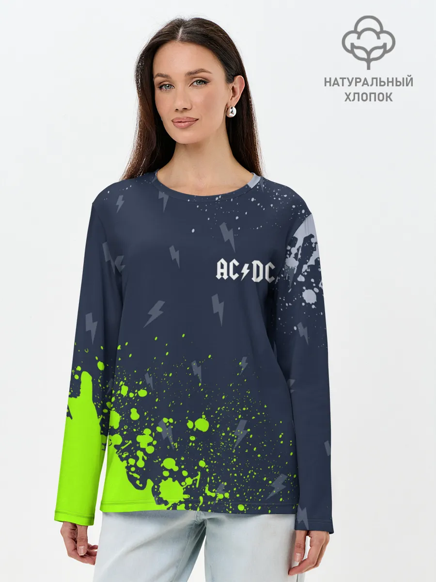 Лонгслив женский. Хлопок / AC DС
