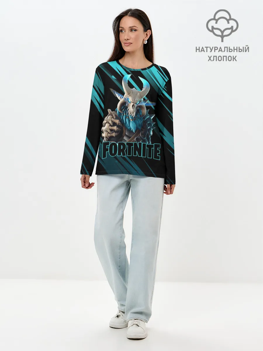 Лонгслив женский. Хлопок / Fortnite | Фортнайт