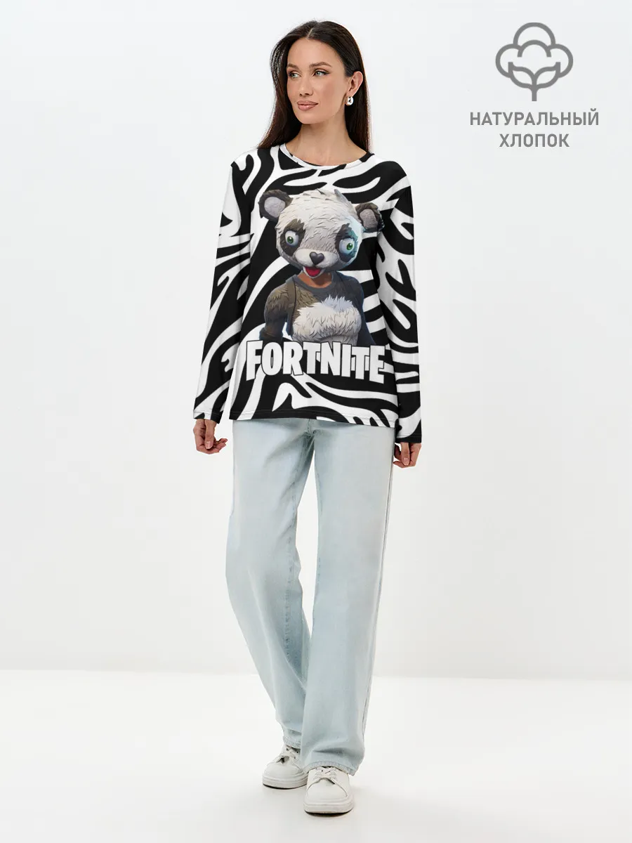 Лонгслив женский. Хлопок / Fortnite | Panda
