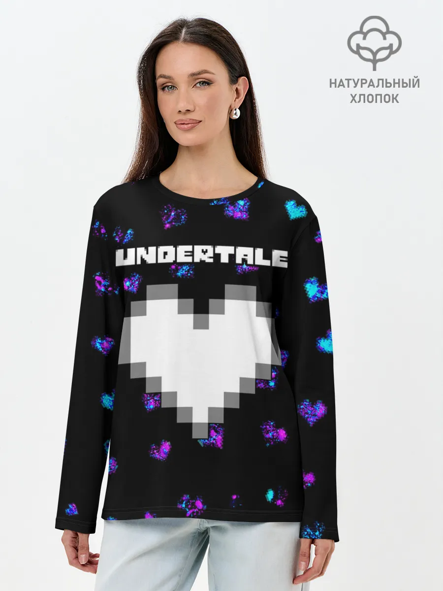Лонгслив женский. Хлопок / UNDERTALE / АНДЕРТЕЙЛ