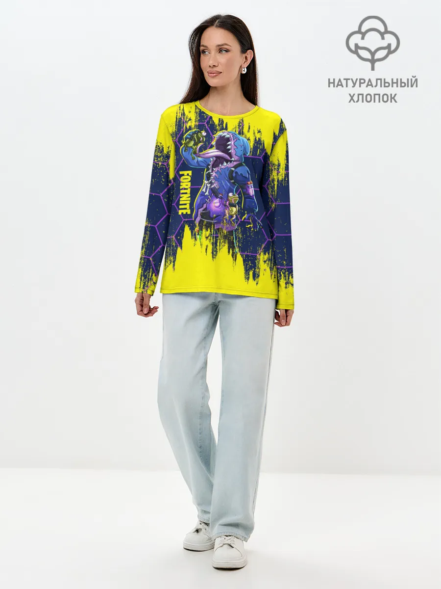 Лонгслив женский. Хлопок / Fortnite Big Mouth