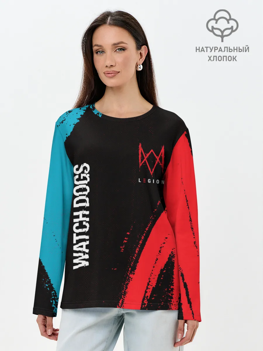 Лонгслив женский. Хлопок / WATCH DOGS LEGION / ВОТЧ ДОГС