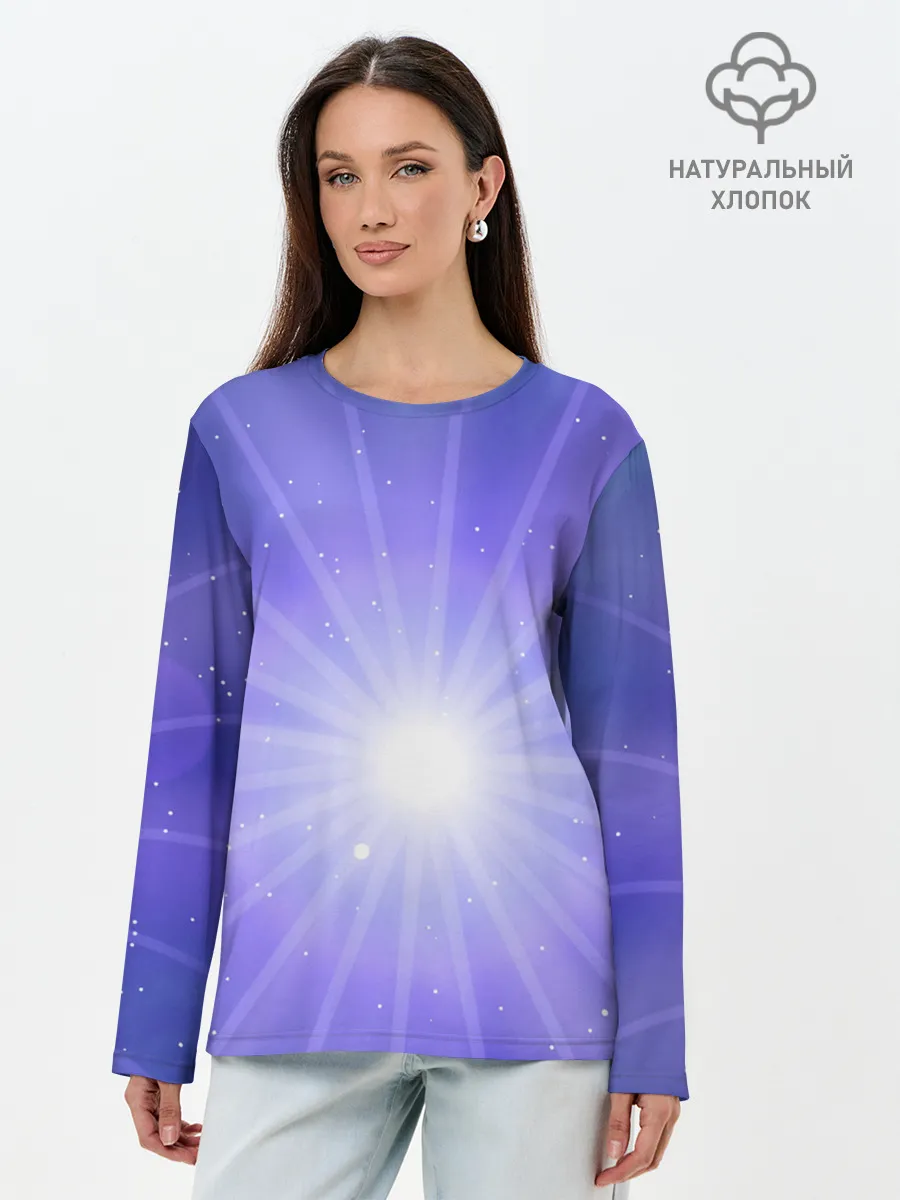 Лонгслив женский. Хлопок / Космос