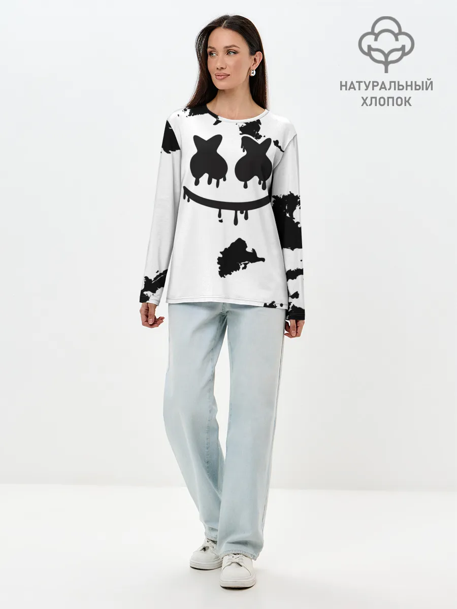 Лонгслив женский. Хлопок / Marshmello