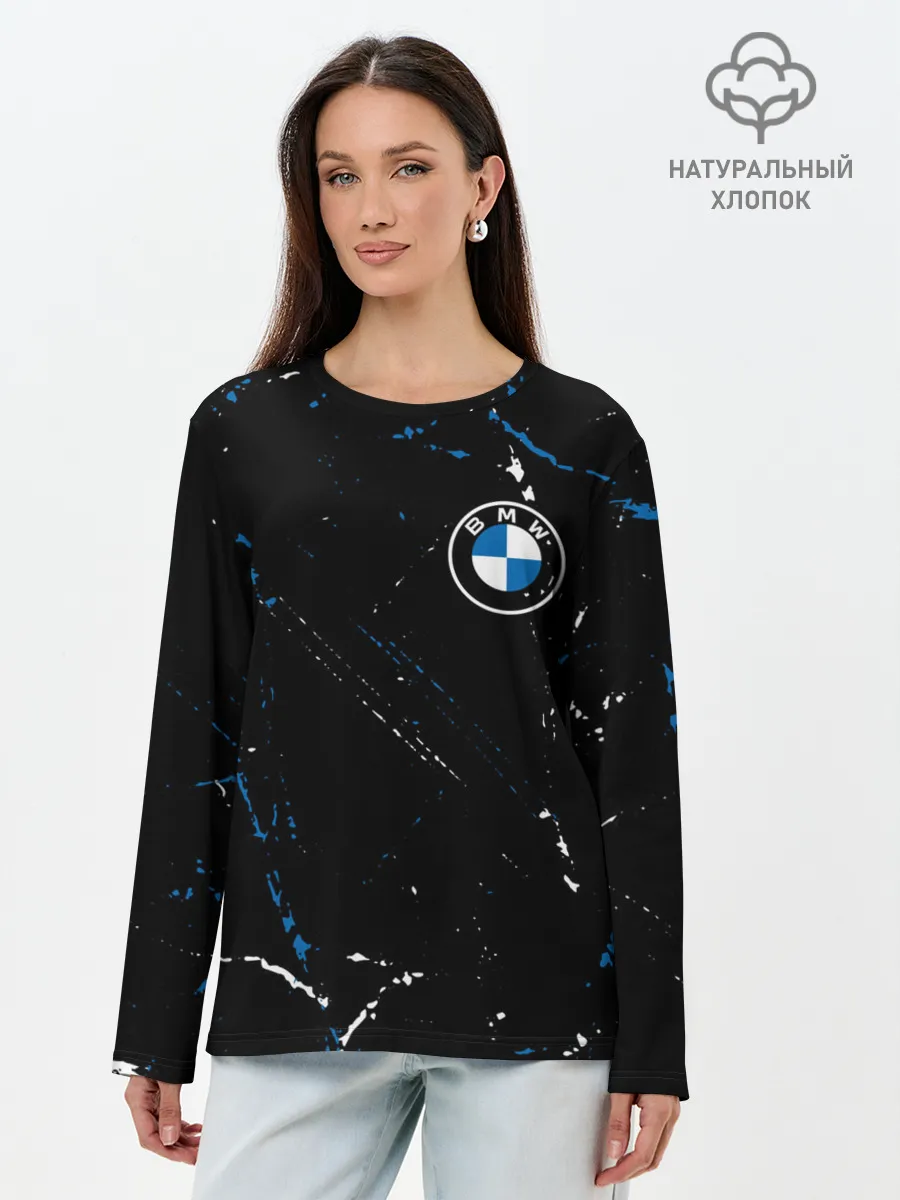 Лонгслив женский. Хлопок / BMW / БМВ