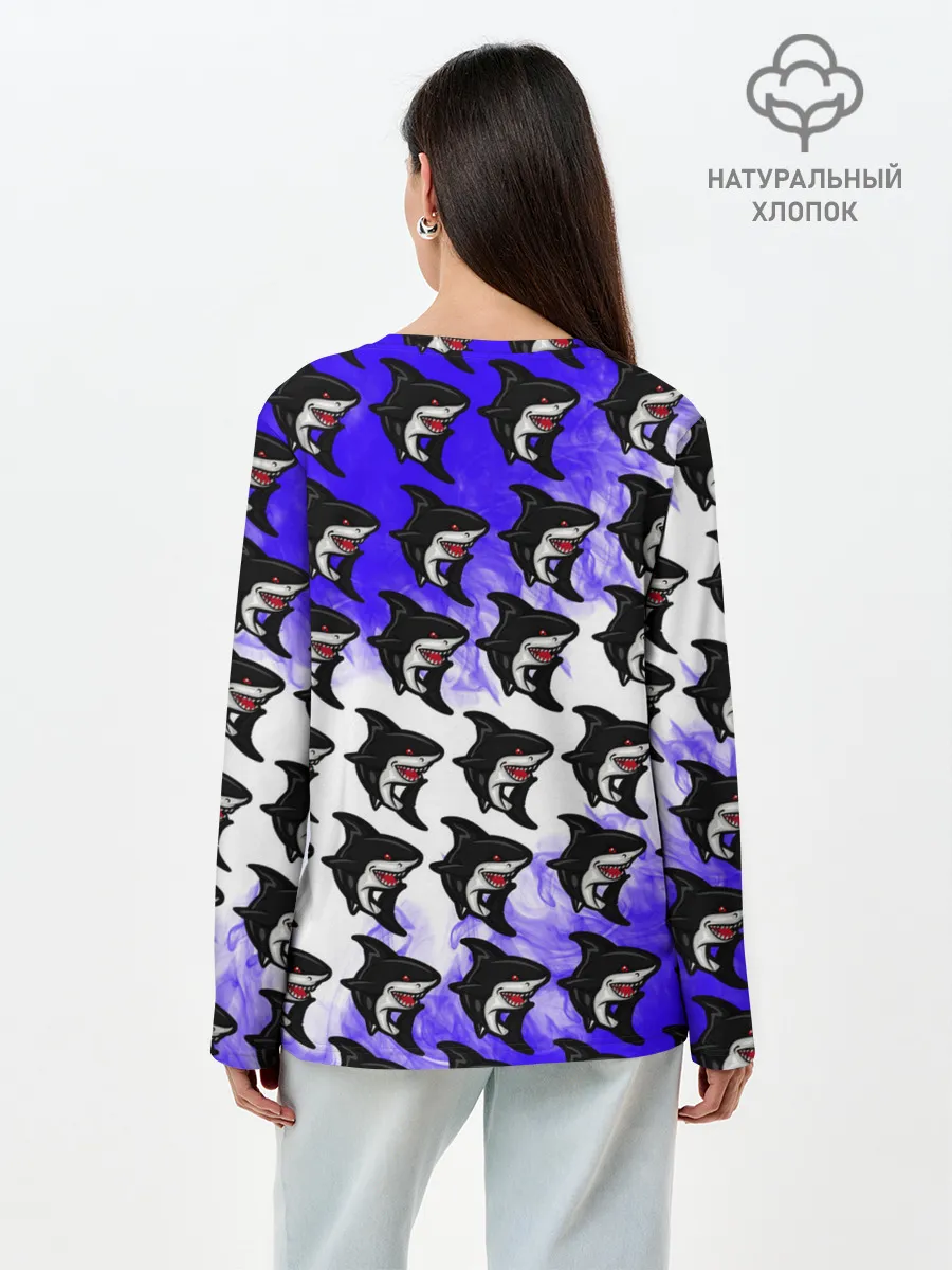 Лонгслив женский. Хлопок / Акула
