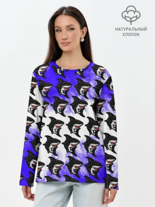 Лонгслив женский. Хлопок / Акула