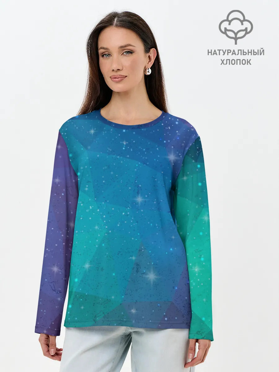 Лонгслив женский. Хлопок / Космос