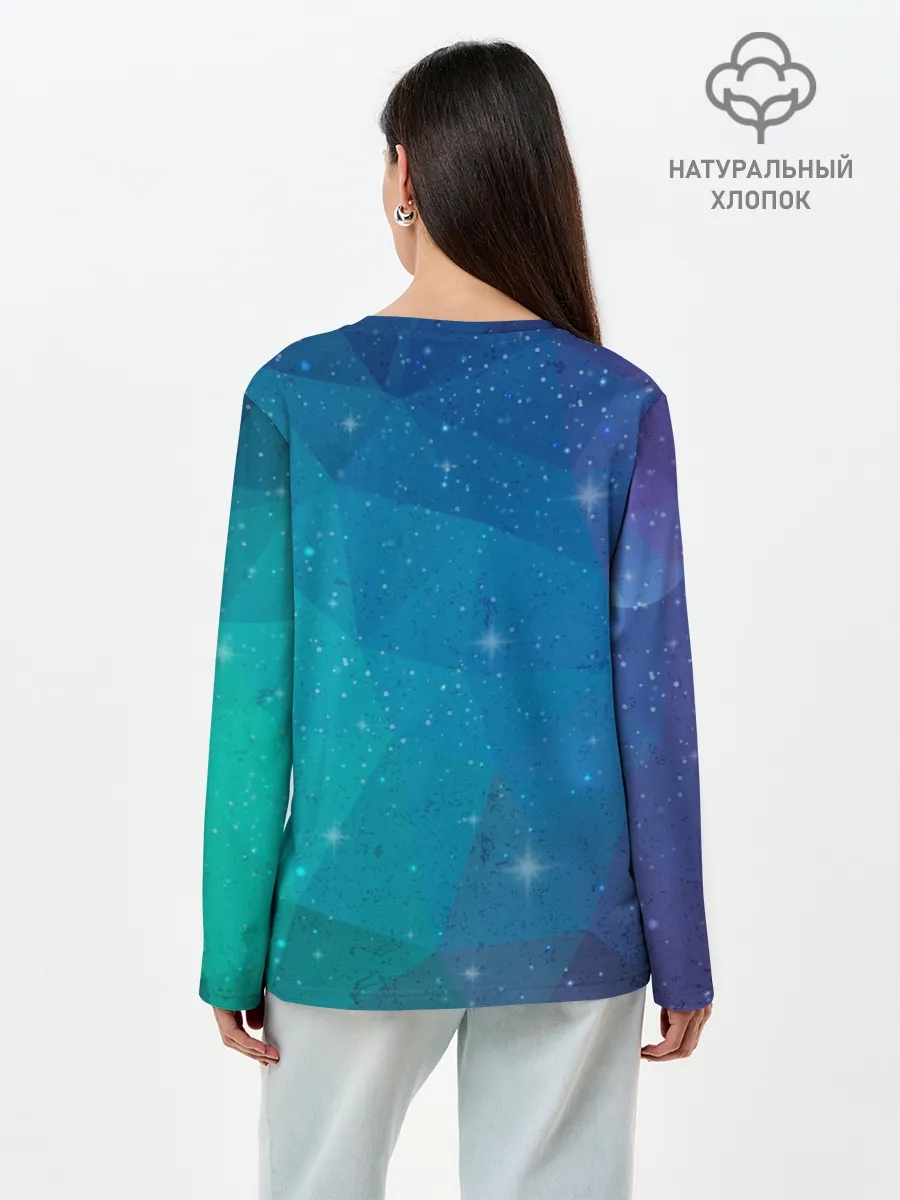 Лонгслив женский. Хлопок / Космос
