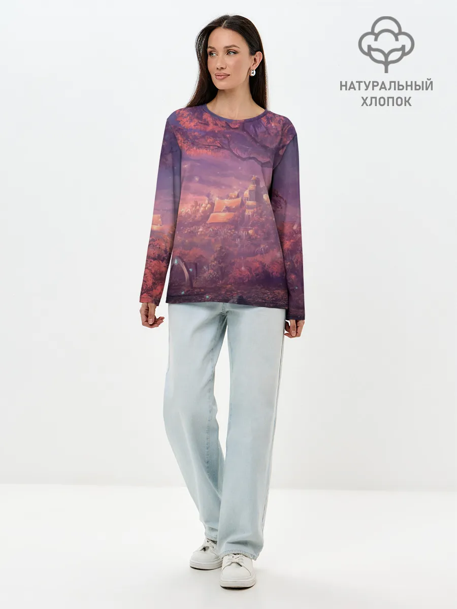 Лонгслив женский. Хлопок / Fantasy Forest