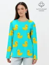 Лонгслив женский. Хлопок / Уточки