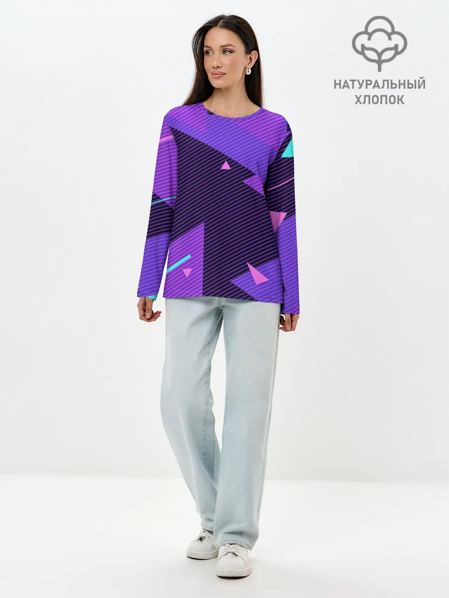 Лонгслив женский. Хлопок / ГЕОМЕТРИЯ