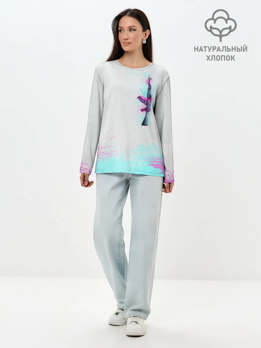 Лонгслив женский. Хлопок / Countre Strike weapon