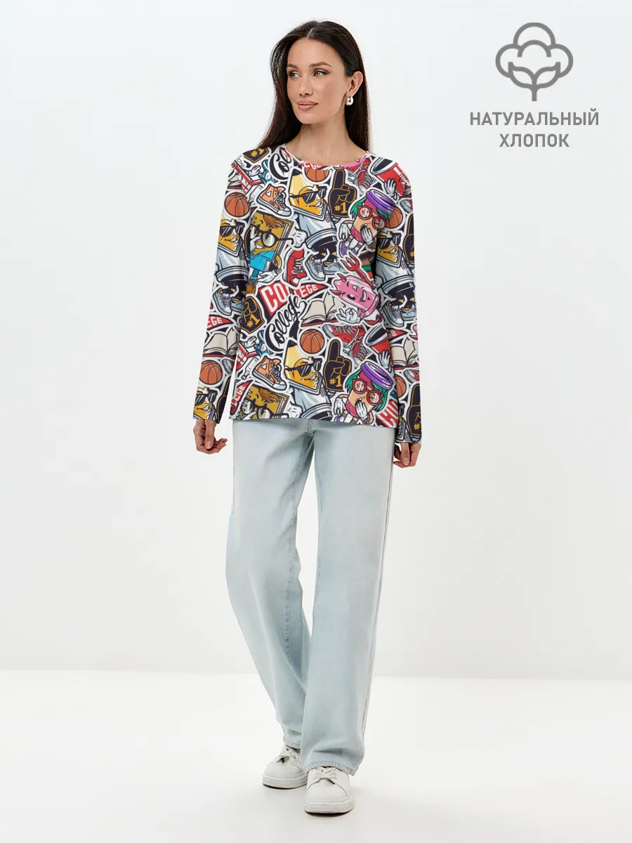Лонгслив женский. Хлопок / MIX