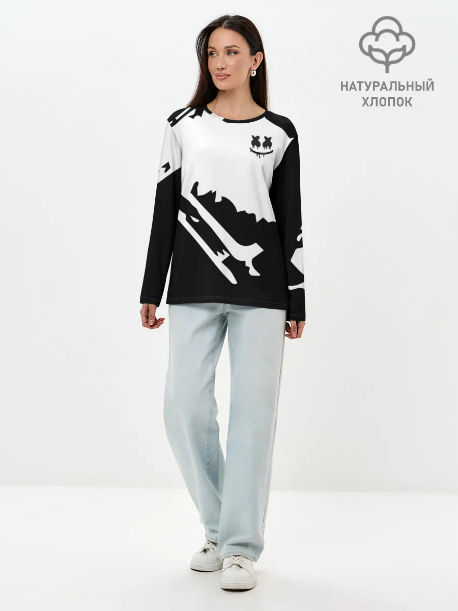 Лонгслив женский. Хлопок / Marshmello