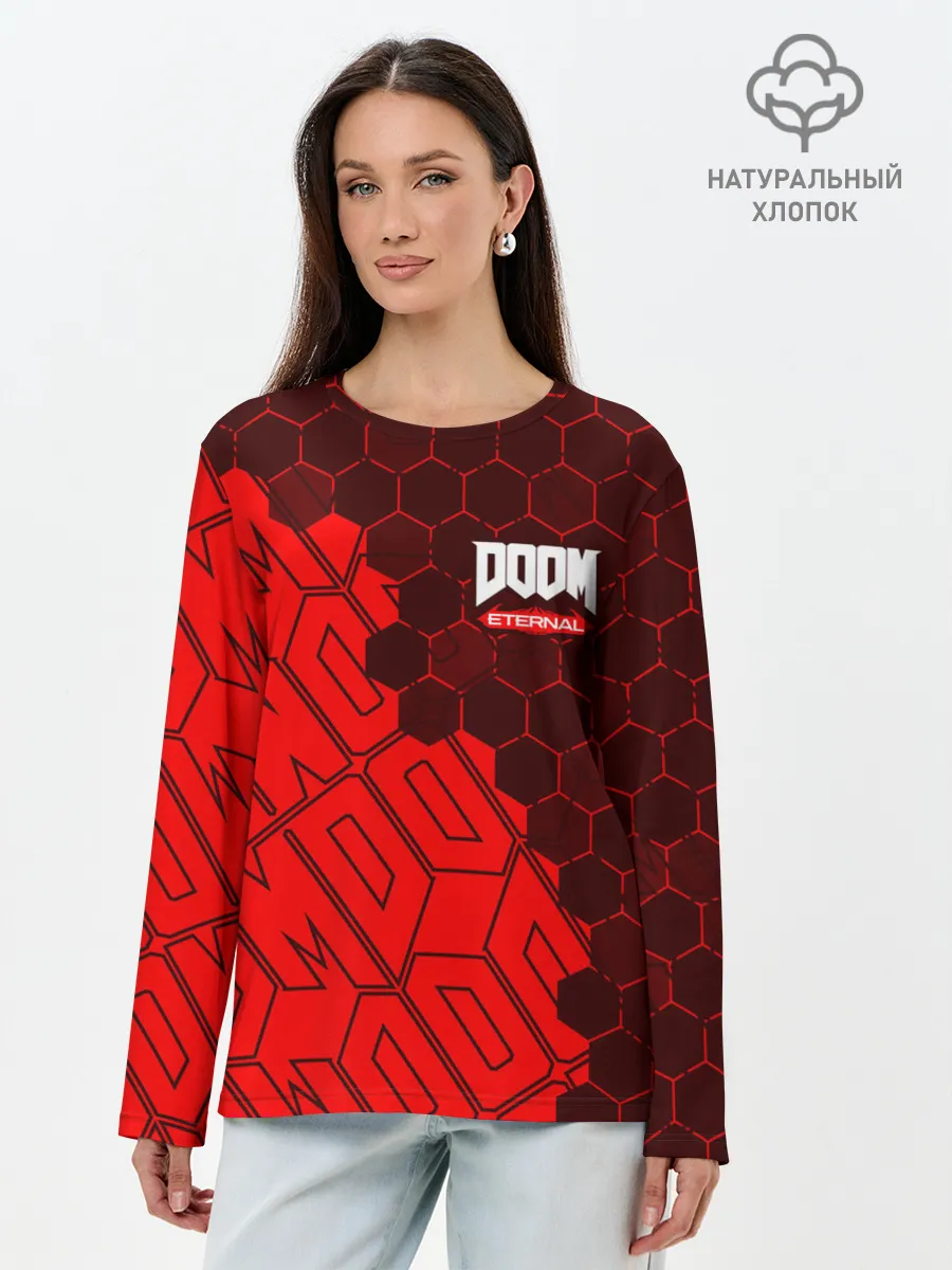 Лонгслив женский. Хлопок / DOOM ETERNAL / ДУМ ЭТЕРНАЛ