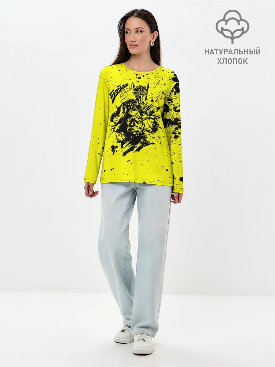 Лонгслив женский. Хлопок / Джонатан на желтом брызги