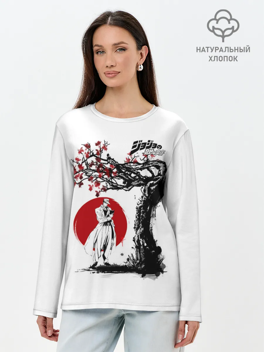 Лонгслив женский. Хлопок / Дзётаро сакура