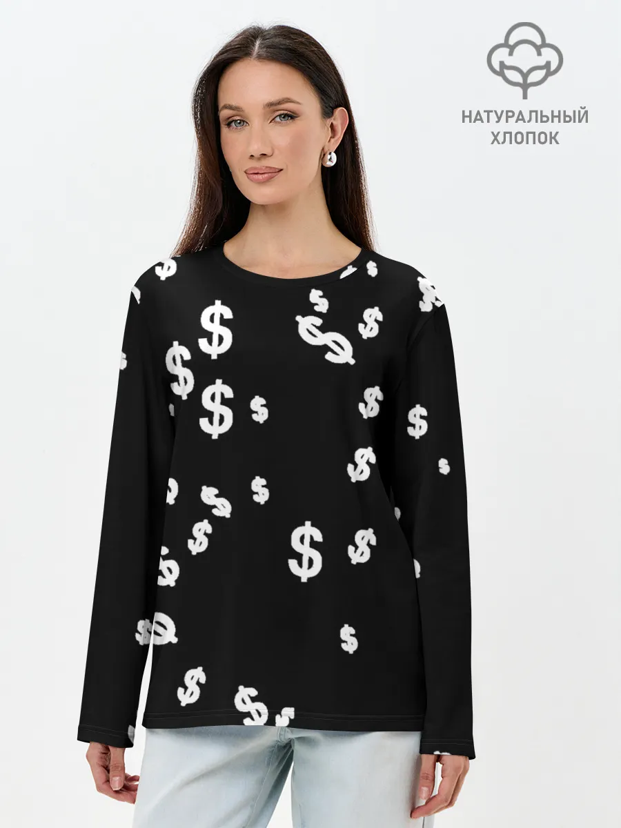 Лонгслив женский. Хлопок / Доллар
