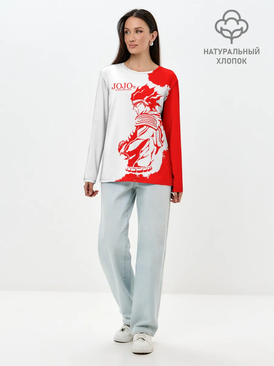 Лонгслив женский. Хлопок / Хамон красный