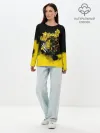 Лонгслив женский. Хлопок / Хамон желтый дым