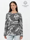 Лонгслив женский. Хлопок / retro pattern