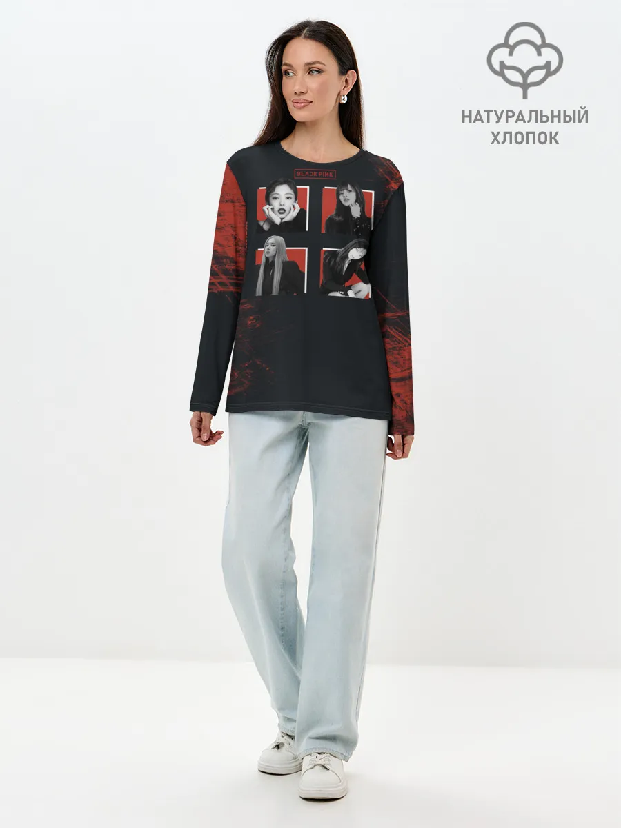 Лонгслив женский. Хлопок / BLACKPINK