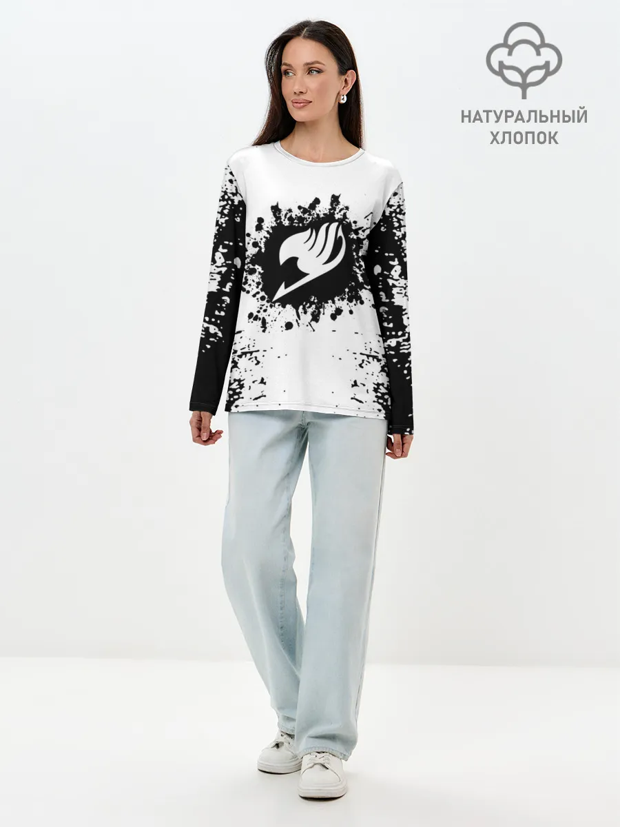 Лонгслив женский. Хлопок / Хвост Феи монохромный