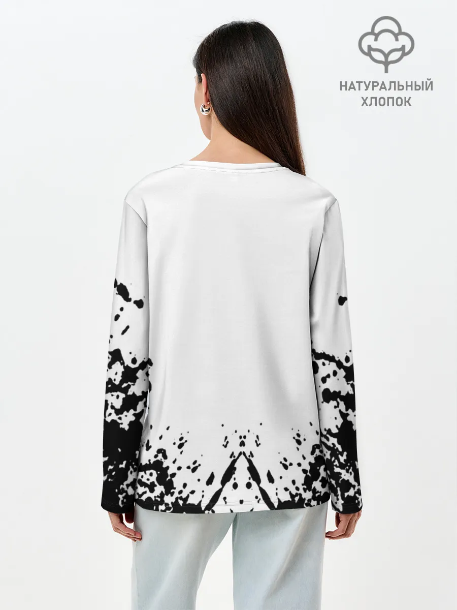 Лонгслив женский. Хлопок / Хвост Феи на белом