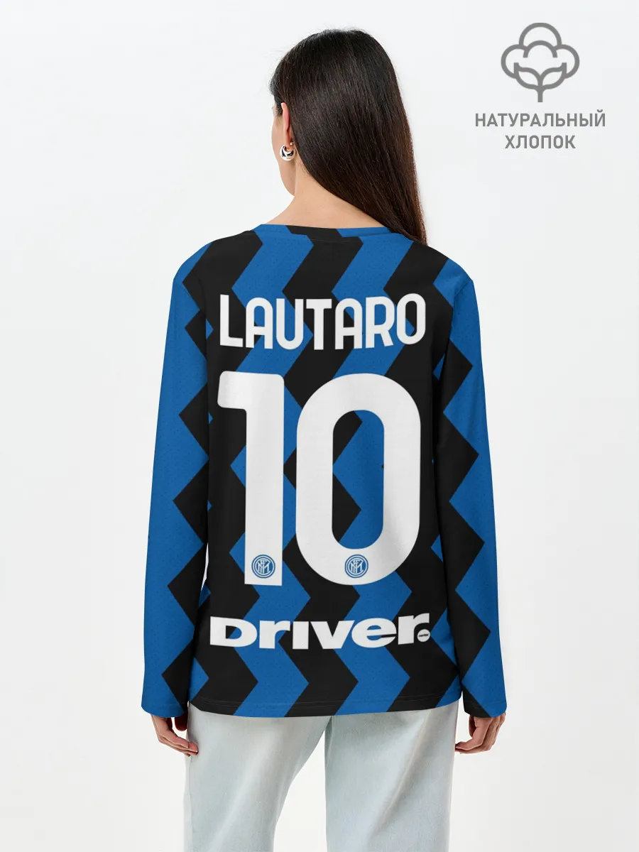 Лонгслив женский. Хлопок / Лаутаро Мартинес 20/21 Интер
