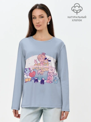 Лонгслив женский. Хлопок / BTS Happy Birthday