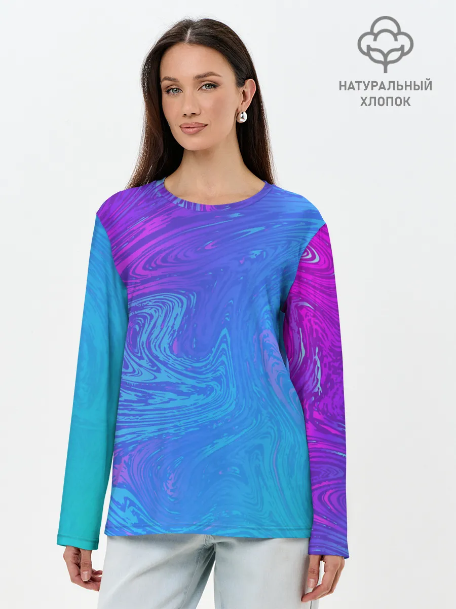 Лонгслив женский. Хлопок / BACKGROUND IN NEON