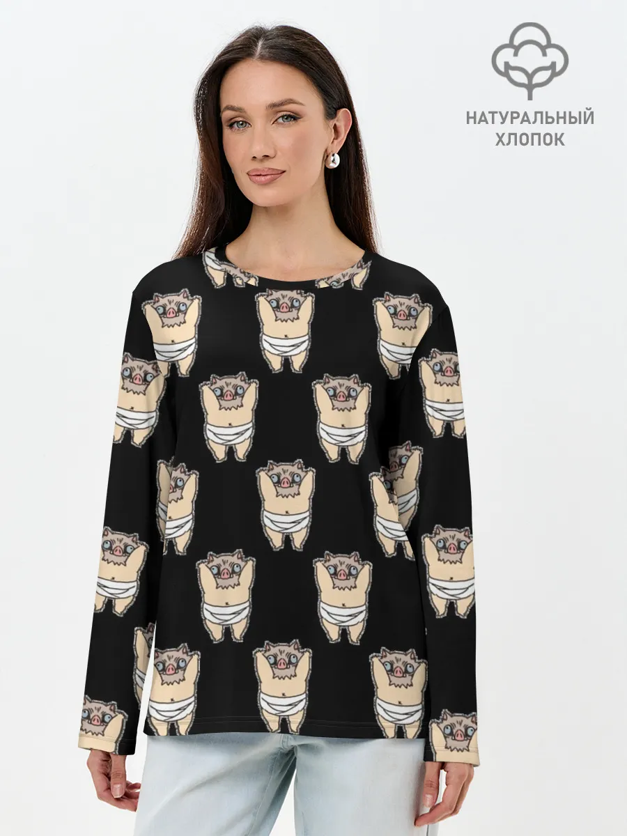 Лонгслив женский. Хлопок / Иноске