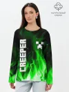 Лонгслив женский. Хлопок / MINECRAFT CREEPER