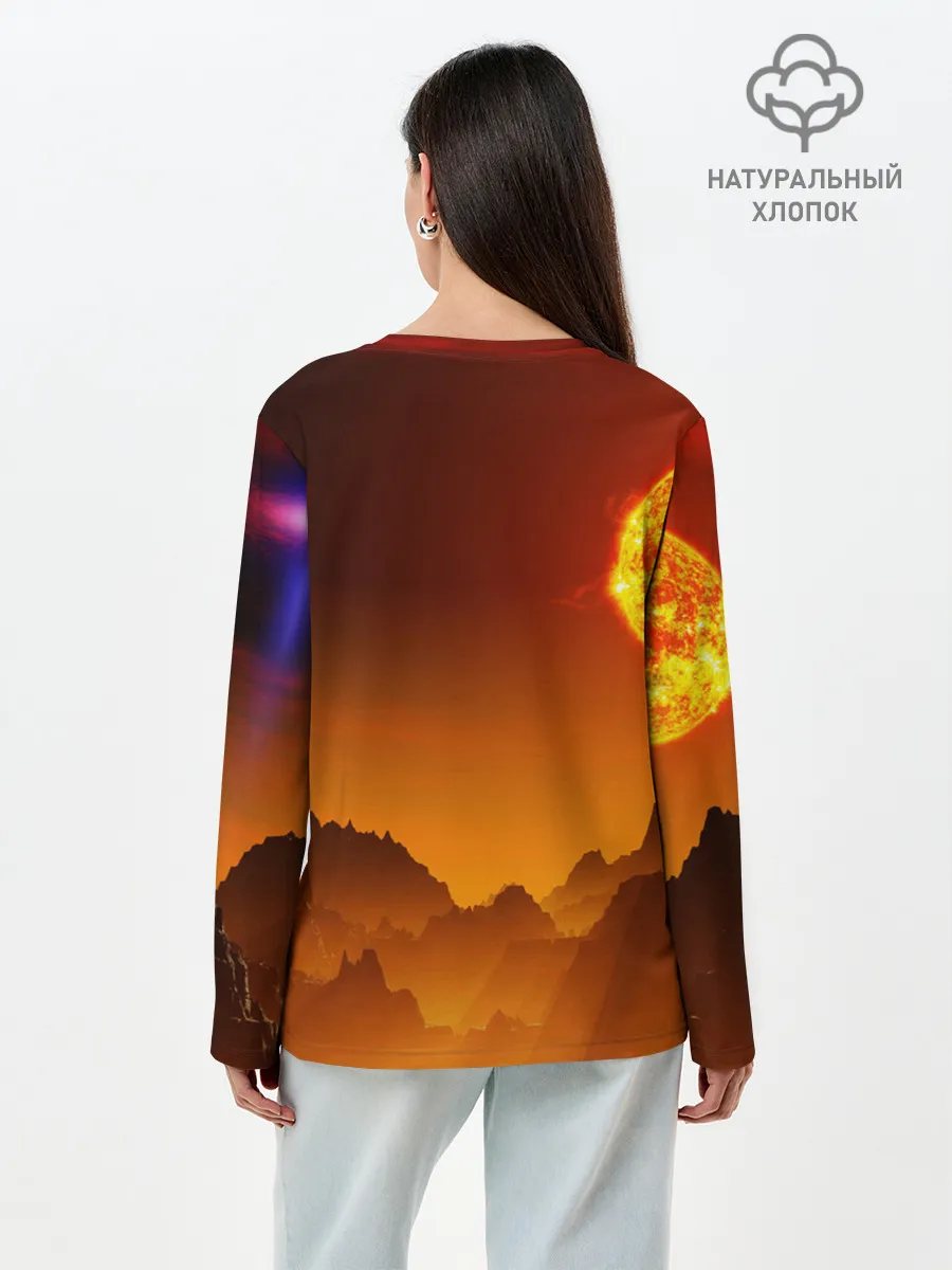 Лонгслив женский. Хлопок / космос