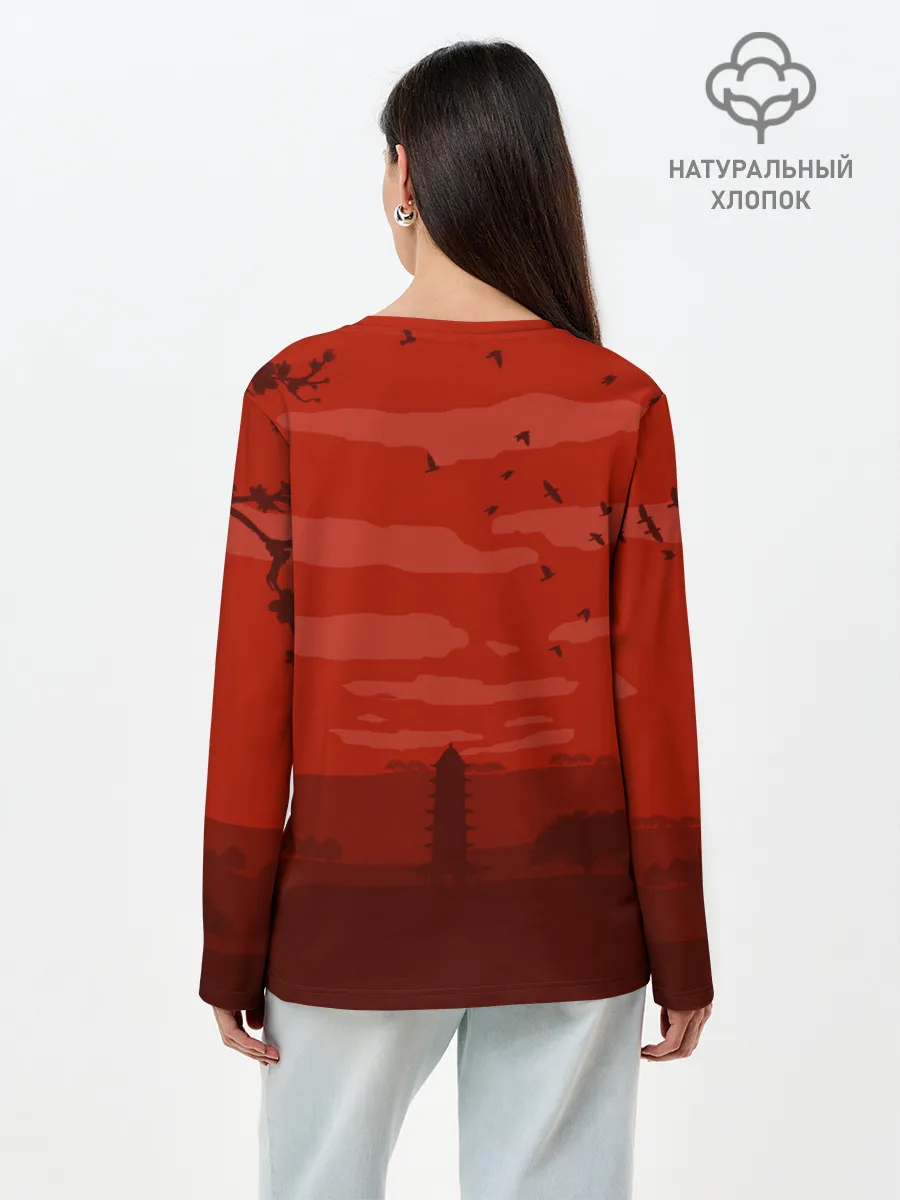 Лонгслив женский. Хлопок / Сакура